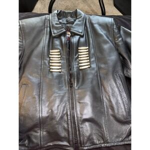 Women's Size Large Black Leather Jacket By‎ Jim Leather Cruising Standard